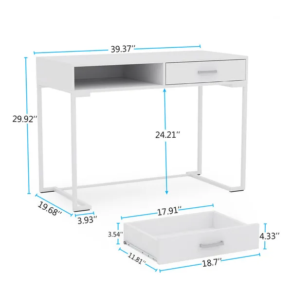 BELIEF_WOOD_Modern_Computer_Desk_with_Drawers_Writing_Desk_Study_Desk_Style_Laptop_Table_for_Office_Home_Console_Table_for_Living_Room_Multipurpose_Table_for_Home_Decor_