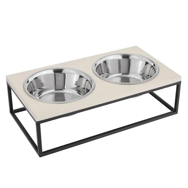 TANSH_CRAFTS_Dog_Bowl_Stand_Elevated_Cat_Food_Bowls_with_2_Stainless_Steel_Bowls_Pet_Bowls_Stand_Feeder_with_Non-Slip_Mat_for_Kitten_or_Puppy_Anti_Vomiting_for_Cat_and_Dog