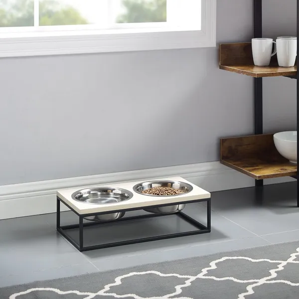 TANSH_CRAFTS_Dog_Bowl_Stand_Elevated_Cat_Food_Bowls_with_2_Stainless_Steel_Bowls_Pet_Bowls_Stand_Feeder_with_Non-Slip_Mat_for_Kitten_or_Puppy_Anti_Vomiting_for_Cat_and_Dog