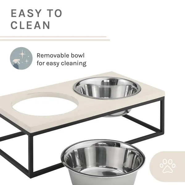 TANSH_CRAFTS_Dog_Bowl_Stand_Elevated_Cat_Food_Bowls_with_2_Stainless_Steel_Bowls_Pet_Bowls_Stand_Feeder_with_Non-Slip_Mat_for_Kitten_or_Puppy_Anti_Vomiting_for_Cat_and_Dog