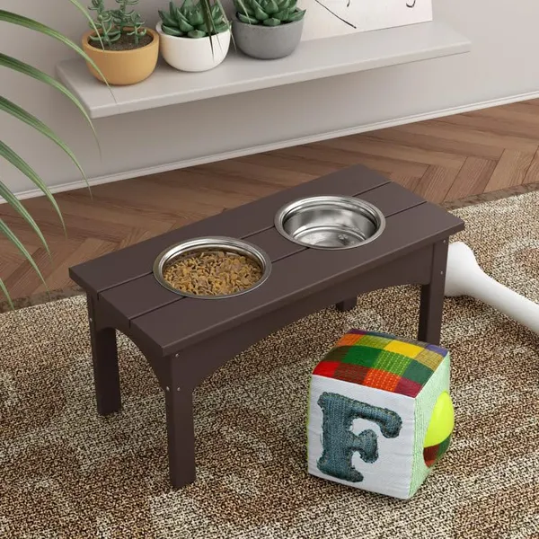 Double_Elevated_Feeder_Wooden_Large_Dog_Food_Dinner_pet_Stand_Cat_Feeder_Stand_with_2_Stainless_Steel_Small_Bowls_&_Wooden_Stand_Made_by_Handmade_(Brown)