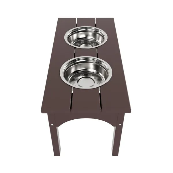 Double_Elevated_Feeder_Wooden_Large_Dog_Food_Dinner_pet_Stand_Cat_Feeder_Stand_with_2_Stainless_Steel_Small_Bowls_&_Wooden_Stand_Made_by_Handmade_(Brown)