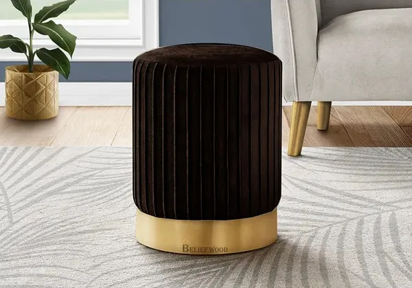 Black_Modern_Sitting_Stool_with_Iron_Frame_|_Cushion_Puffy_Stool_And_Comfortable_Seat