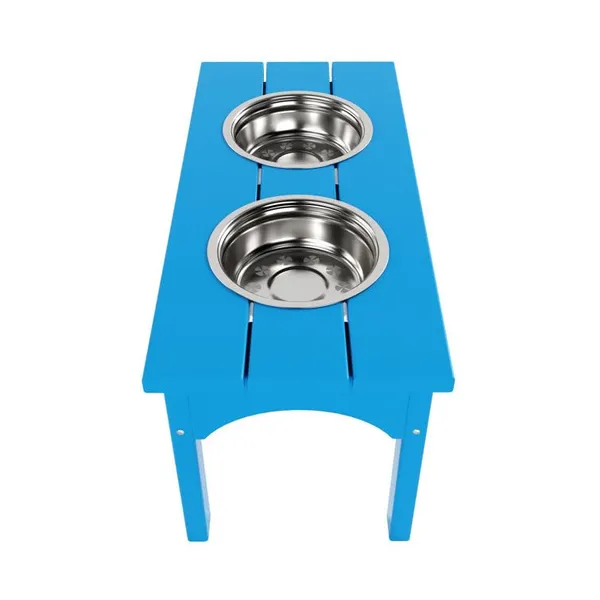 Double_Elevated_Feeder_Wooden_Large_Dog_Food_Dinner_pet_Stand_Cat_Feeder_Stand_with_2_Stainless_Steel_Small_Bowls_&_Wooden_Stand_Made_by_Handmade_(Pacific_Blue)