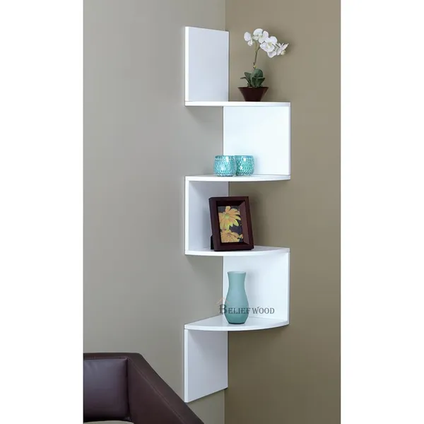 White_Modern_Wall_Corner_|_Zig_Zag_Wall_Corner_Hanging_Shelf