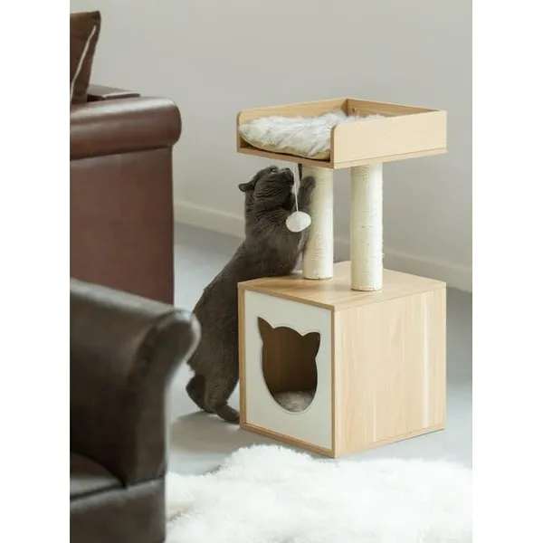 Modern_Cat_CondoTower_House_Tree_Multi-Level_Small_Cat_House_Hammock_and_Condo,Stable_Cat_Tower_Cat_Condo_Pet_Play_House
