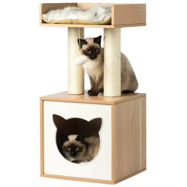 Modern_Cat_CondoTower_House_Tree_Multi-Level_Small_Cat_House_Hammock_and_Condo,Stable_Cat_Tower_Cat_Condo_Pet_Play_House