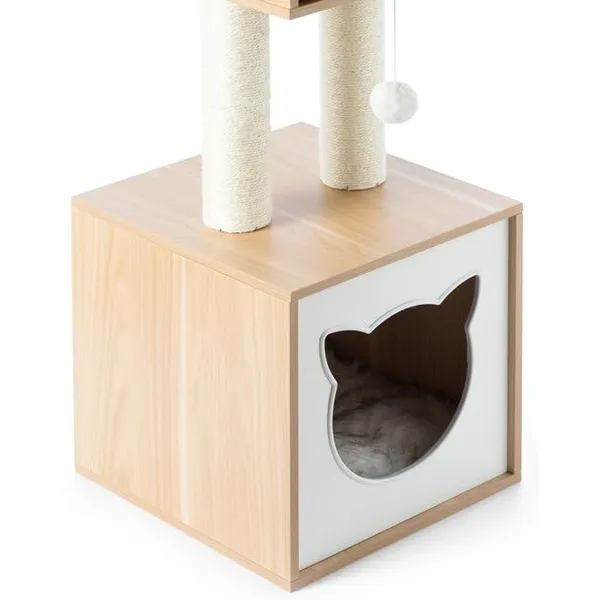Modern_Cat_CondoTower_House_Tree_Multi-Level_Small_Cat_House_Hammock_and_Condo,Stable_Cat_Tower_Cat_Condo_Pet_Play_House