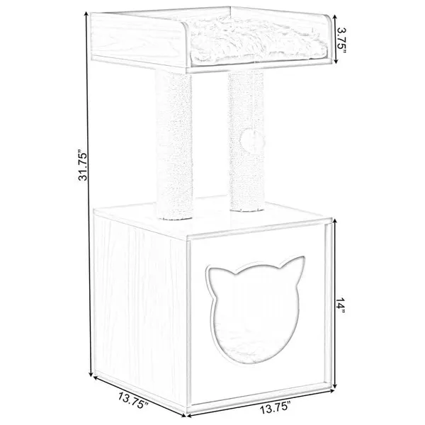 Modern_Cat_CondoTower_House_Tree_Multi-Level_Small_Cat_House_Hammock_and_Condo,Stable_Cat_Tower_Cat_Condo_Pet_Play_House