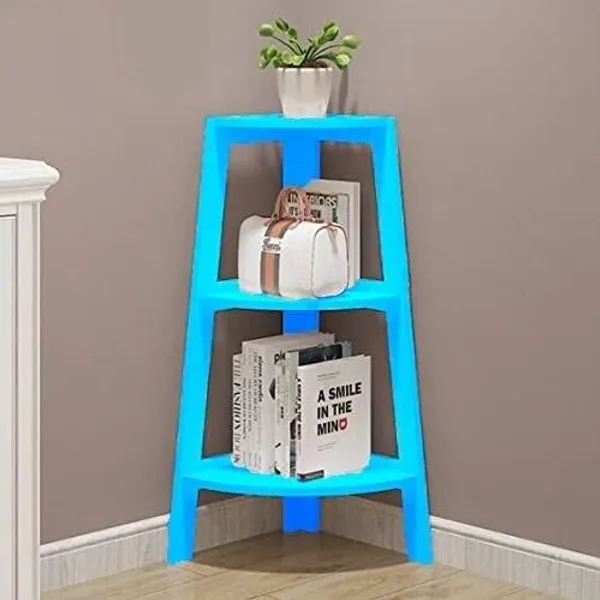 Blue_Modern_Engineered_Wood_Corner_Ladder_Shelf_|_3-Tier_Bookcase_And_Storage_Organizer
