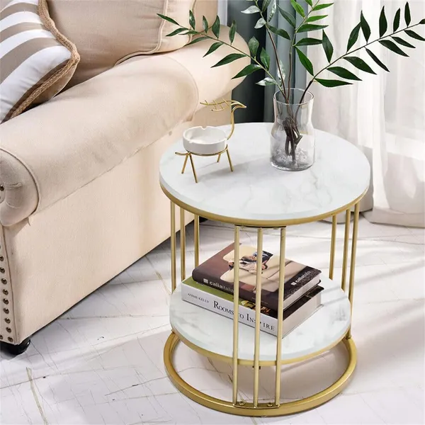 White_Modern_Round_Side_Table_with_2-Tier_Double_Top