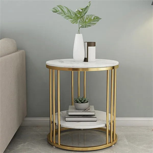 White_Modern_Round_Side_Table_with_2-Tier_Double_Top