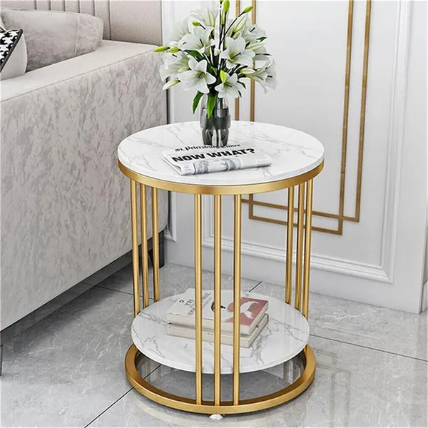 White_Modern_Round_Side_Table_with_2-Tier_Double_Top