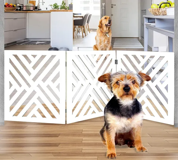 Modern_Freestanding_Dog_Gate_Expandable_Decorative_Wooden_Fence_for_Small_to_Medium_Pet_Dogs,_Barrier_for_Stairs,_Doorways,__&__Hallways_(White)