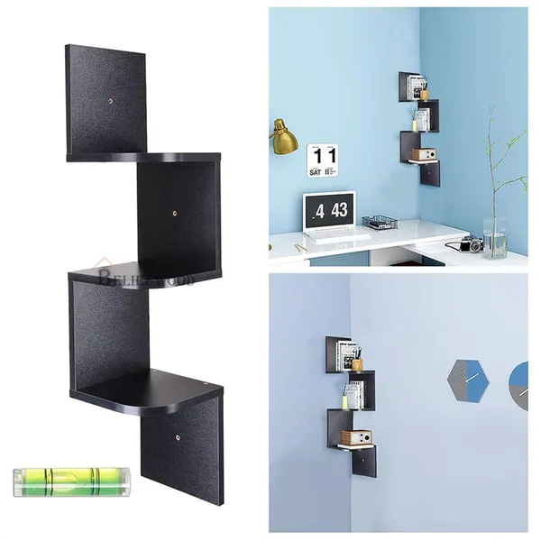 Black_Modern_Wall_Corner_|_Zig_Zag_Wall_Corner_Hanging_Shelf