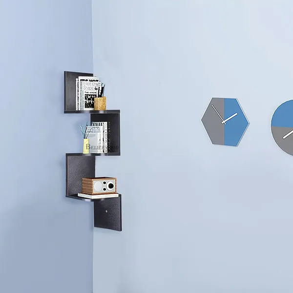 Black_Modern_Wall_Corner_|_Zig_Zag_Wall_Corner_Hanging_Shelf