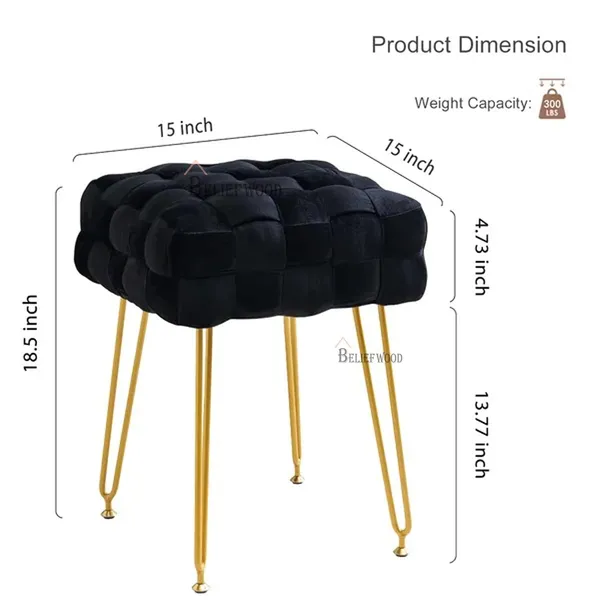 Black_Modern_Sitting_Stool_with_Iron_Frame_|_Cushion_Puffy_Stool_And_Comfortable_Seat