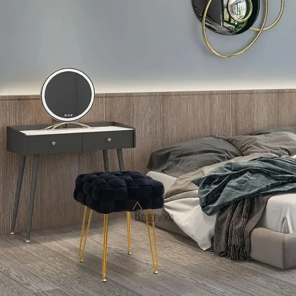 Black_Modern_Sitting_Stool_with_Iron_Frame_|_Cushion_Puffy_Stool_And_Comfortable_Seat
