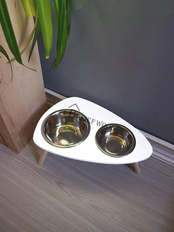 Modern_Wooden_Dog_Feeder|Cat_Feeding_Stand_With_2_Stainless_Steel_Bowls_For_Water__&__Food,_Easy_To_Clean_Perfect_For_Pets_(White),?40_cm,H_12_cm,W_20_cm