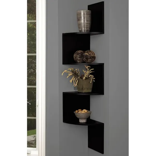 Black_Modern_Wall_Corner_|_Zig_Zag_Wall_Corner_Hanging_Shelf