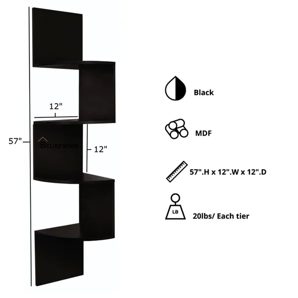Black_Modern_Wall_Corner_|_Zig_Zag_Wall_Corner_Hanging_Shelf