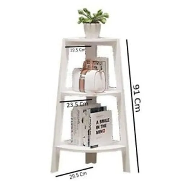 Black_Modern_Engineered_Wood_Corner_Ladder_Shelf_|_3-Tier_Bookcase_And_Storage_Organizer