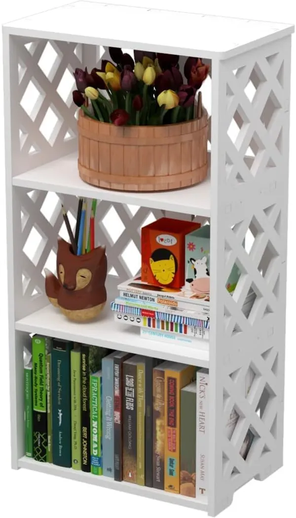 Beliefwood_Modern_Tier_Bookshelf_For_Small_Spaces_Shelf_Bookcase_Kids,_Book_Storage_Organizer_Case_Open_Shelves_For_Bedroom_Living_Room_Office_(3_Tier)_-_White