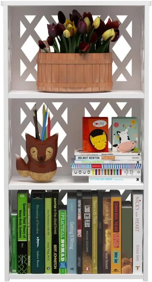 Beliefwood_Modern_Tier_Bookshelf_For_Small_Spaces_Shelf_Bookcase_Kids,_Book_Storage_Organizer_Case_Open_Shelves_For_Bedroom_Living_Room_Office_(3_Tier)_-_White