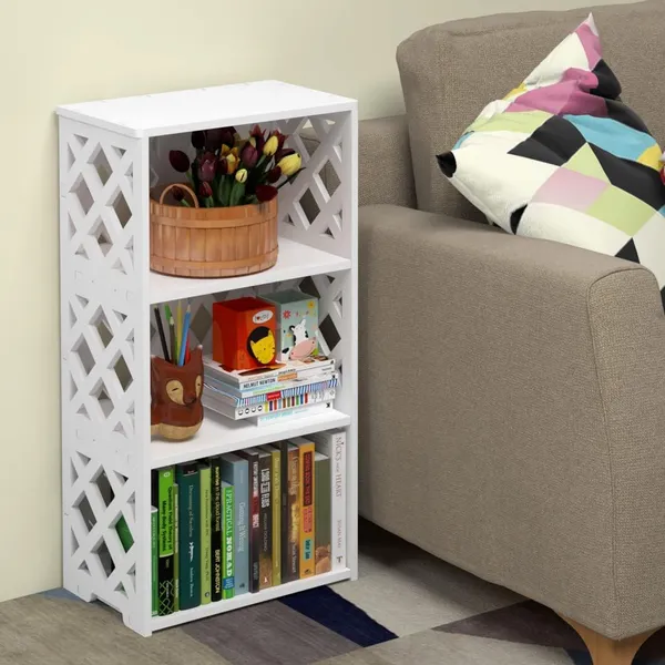 Beliefwood_Modern_Tier_Bookshelf_For_Small_Spaces_Shelf_Bookcase_Kids,_Book_Storage_Organizer_Case_Open_Shelves_For_Bedroom_Living_Room_Office_(3_Tier)_-_White