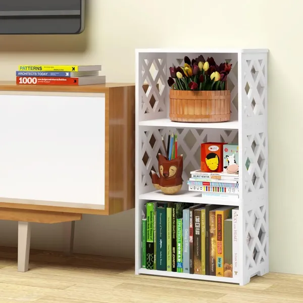 Beliefwood_Modern_Tier_Bookshelf_For_Small_Spaces_Shelf_Bookcase_Kids,_Book_Storage_Organizer_Case_Open_Shelves_For_Bedroom_Living_Room_Office_(3_Tier)_-_White