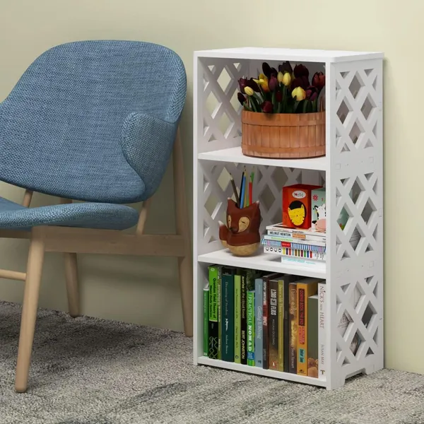 Beliefwood_Modern_Tier_Bookshelf_For_Small_Spaces_Shelf_Bookcase_Kids,_Book_Storage_Organizer_Case_Open_Shelves_For_Bedroom_Living_Room_Office_(3_Tier)_-_White