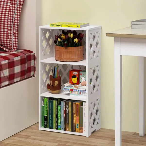 Beliefwood_Modern_Tier_Bookshelf_For_Small_Spaces_Shelf_Bookcase_Kids,_Book_Storage_Organizer_Case_Open_Shelves_For_Bedroom_Living_Room_Office_(3_Tier)_-_White