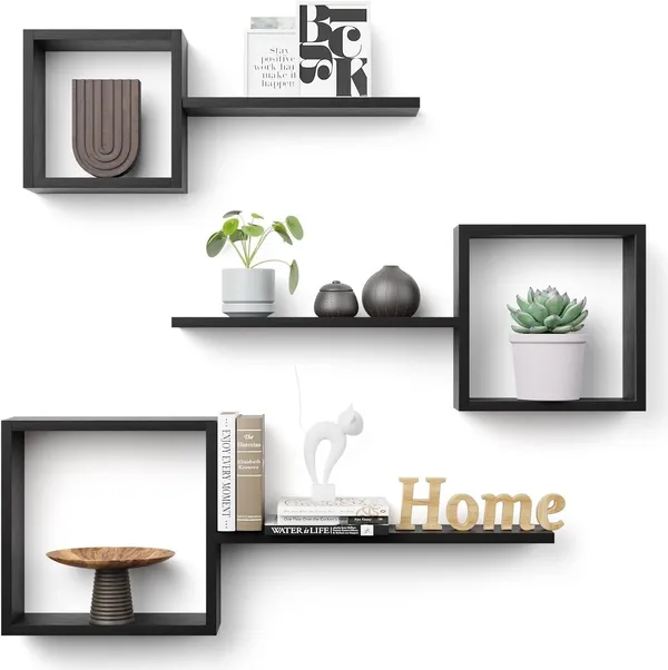 Wooden_Wall_Shelf_Modern_Wall_Mount_Floating_Cube_Shelves,_Set_of_6,_Decor_Cube_Shelves_Display_for_Photos,Plants,Rustic_Shelves_for_Living_Room_Home_&_Office_(Black)