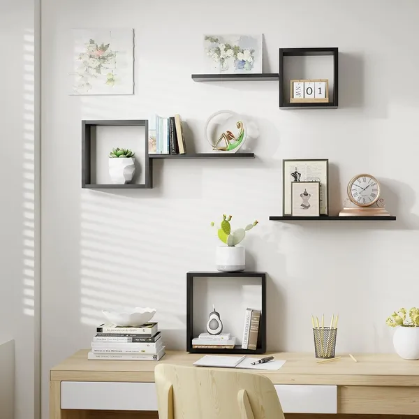 Wooden_Wall_Shelf_Modern_Wall_Mount_Floating_Cube_Shelves,_Set_of_6,_Decor_Cube_Shelves_Display_for_Photos,Plants,Rustic_Shelves_for_Living_Room_Home_&_Office_(Black)