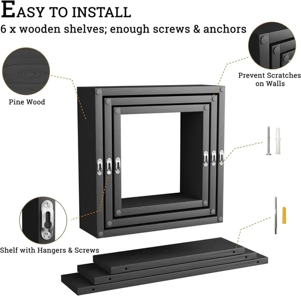 Wooden_Wall_Shelf_Modern_Wall_Mount_Floating_Cube_Shelves,_Set_of_6,_Decor_Cube_Shelves_Display_for_Photos,Plants,Rustic_Shelves_for_Living_Room_Home_&_Office_(Black)