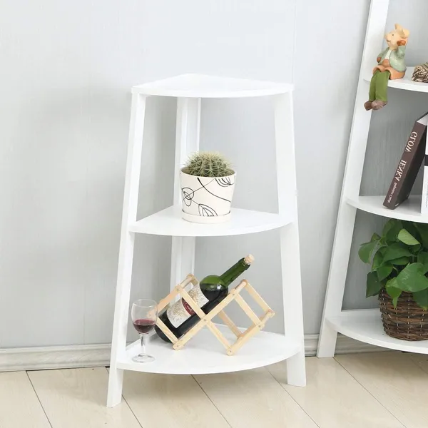 White_Modern_3-Tier_Corner_Ladder_Shelf_|_Space-Saving_Bookcase_and_Storage_Solution