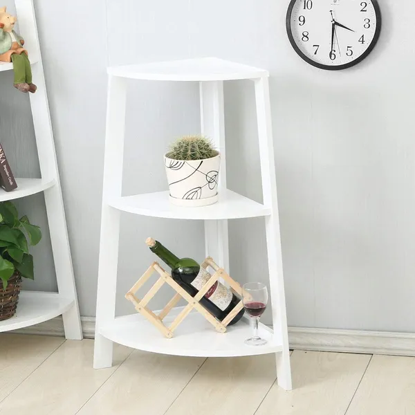 White_Modern_3-Tier_Corner_Ladder_Shelf_|_Space-Saving_Bookcase_and_Storage_Solution