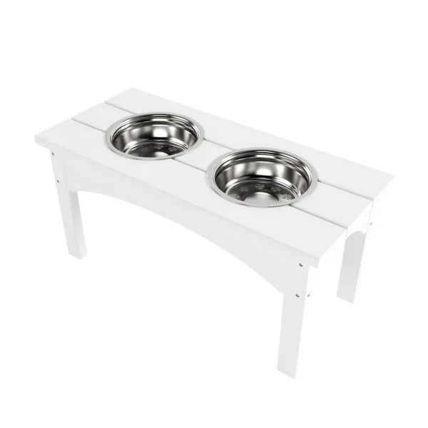Double_Elevated_Feeder_Wooden_Large_Dog_Food_Dinner_pet_Stand_Cat_Feeder_Stand_with_2_Stainless_Steel_Small_Bowls__&__Wooden_Stand_Made_by_Handmade_(White)