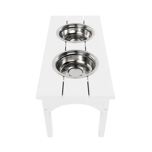 Double_Elevated_Feeder_Wooden_Large_Dog_Food_Dinner_pet_Stand_Cat_Feeder_Stand_with_2_Stainless_Steel_Small_Bowls__&__Wooden_Stand_Made_by_Handmade_(White)