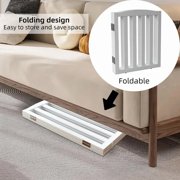 Freestanding_Pet_Gate,_Folding_Safety_Fence_Wooden_Kids__&__Dog_Gate_with_2PCS_Support_Feet_Ideal_for_Stairs,_Doorways,Kitchens,_Indoors_Gates,_2_Panels_30"_inch_(75_Cm),_White_(4_Panel)