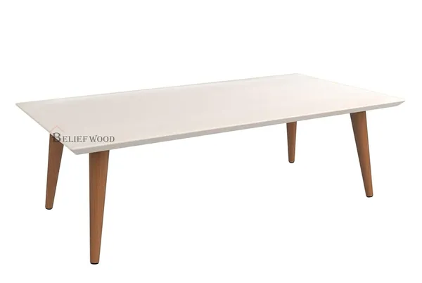 White_Modern_Rectangular_Shape_Coffee_Table_With_Solid_Legs