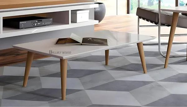 White_Modern_Rectangular_Shape_Coffee_Table_With_Solid_Legs