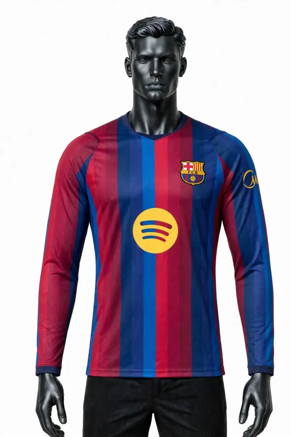 Barca_Home_Long_Sleeve_Soccer_Solid_Jersey_2026/27_[Pre_Order]