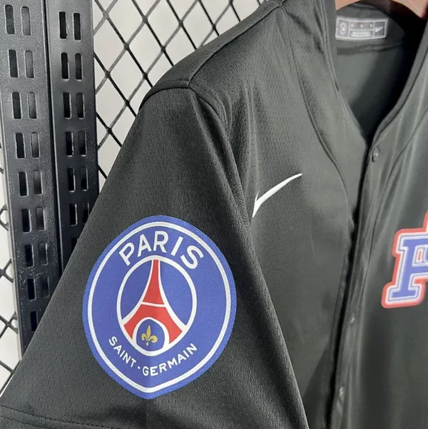 PSG_Black_Baseball_Special_Edition_Jersey_2025/26_Slim_Fit_Athletic_Jersey