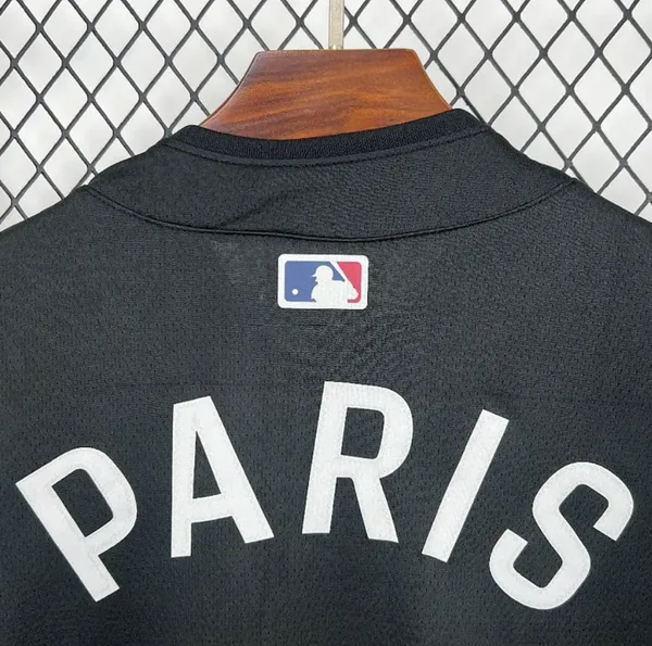 PSG_Black_Baseball_Special_Edition_Jersey_2025/26_Slim_Fit_Athletic_Jersey
