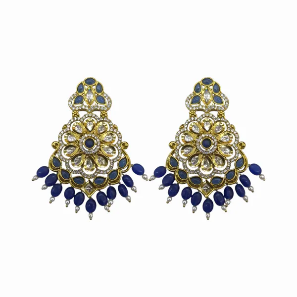 Royal_Blue_Kundan_Diamond_Stylish_&_Fancy_Earring_For_Women