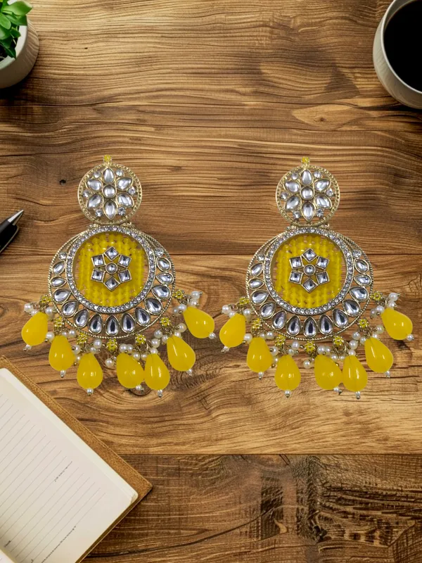 Yellow_Zinc_&_Copper_Stylish_&_Fancy_Earring_For_Women