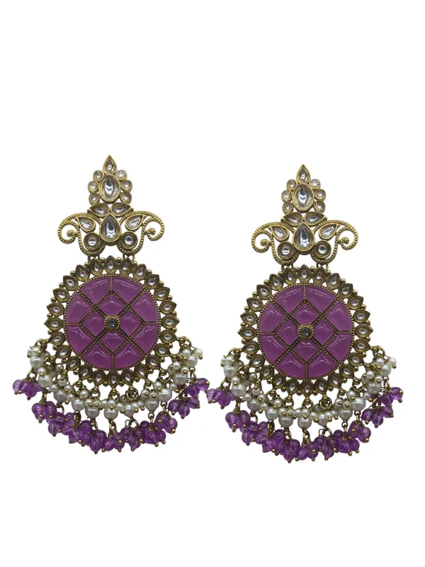 Light_Purple_Zinc_&_Copper_Stylish_&_Fancy_Earring_For_Women