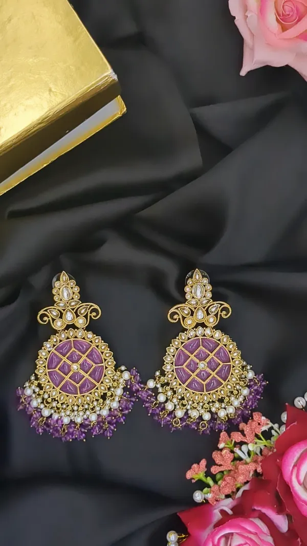 Light_Purple_Zinc_&_Copper_Stylish_&_Fancy_Earring_For_Women