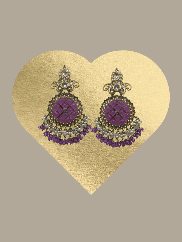 Light_Purple_Zinc_&_Copper_Stylish_&_Fancy_Earring_For_Women